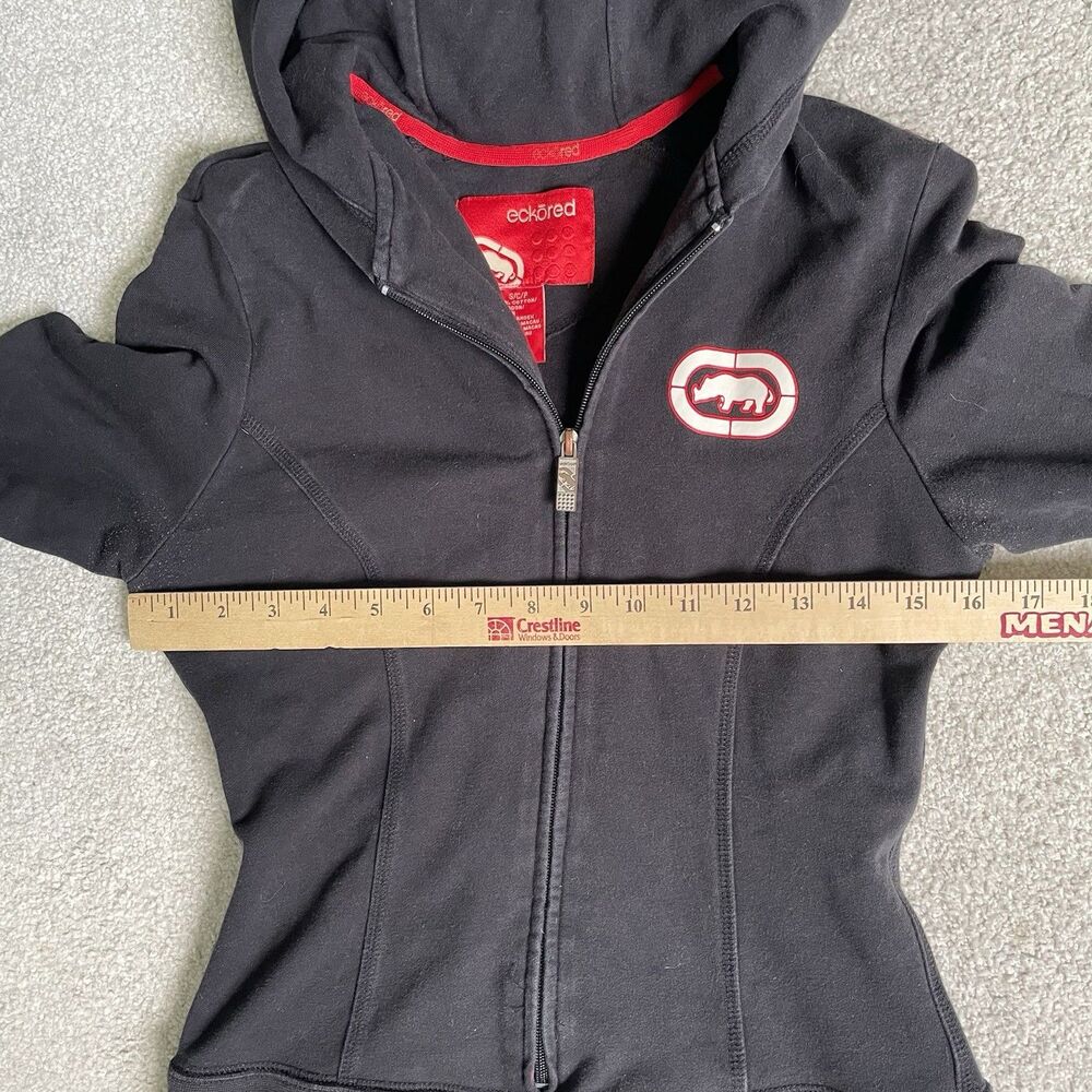 Ecko Red Vtg Deadstock y2k 2000s Hoodie Dress One Piece Black Women's Size Small - Picture 11 of 14